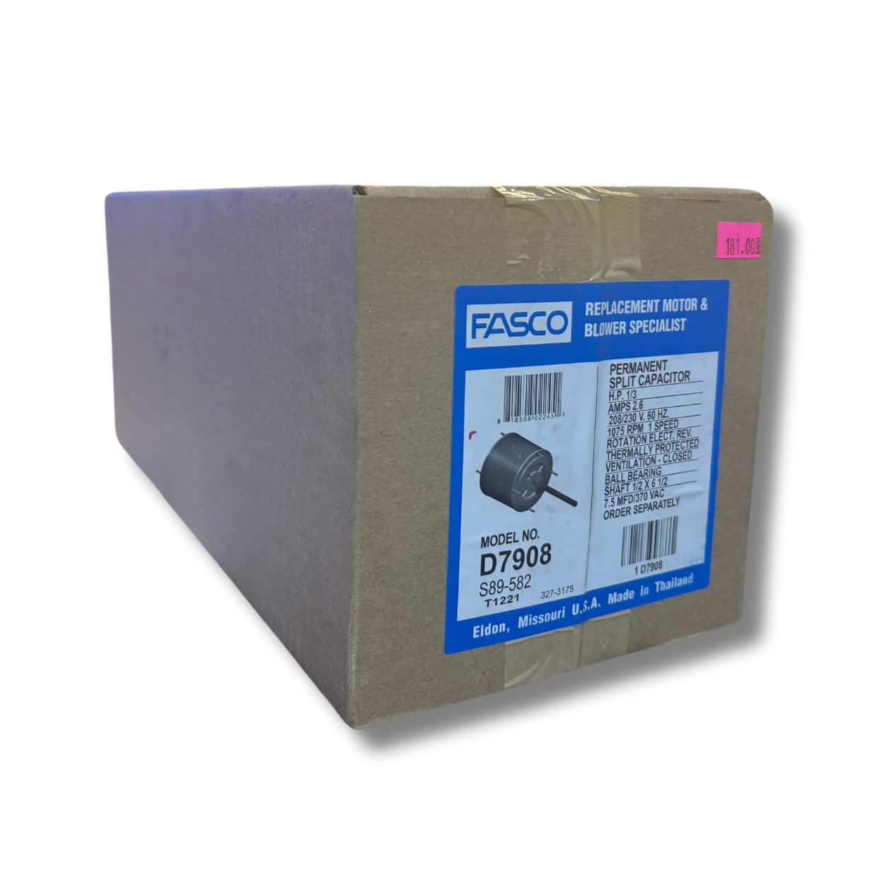 Fasco D7908 5.6-inch Condenser Fan Motor 1/3 HP 208-230 Volts