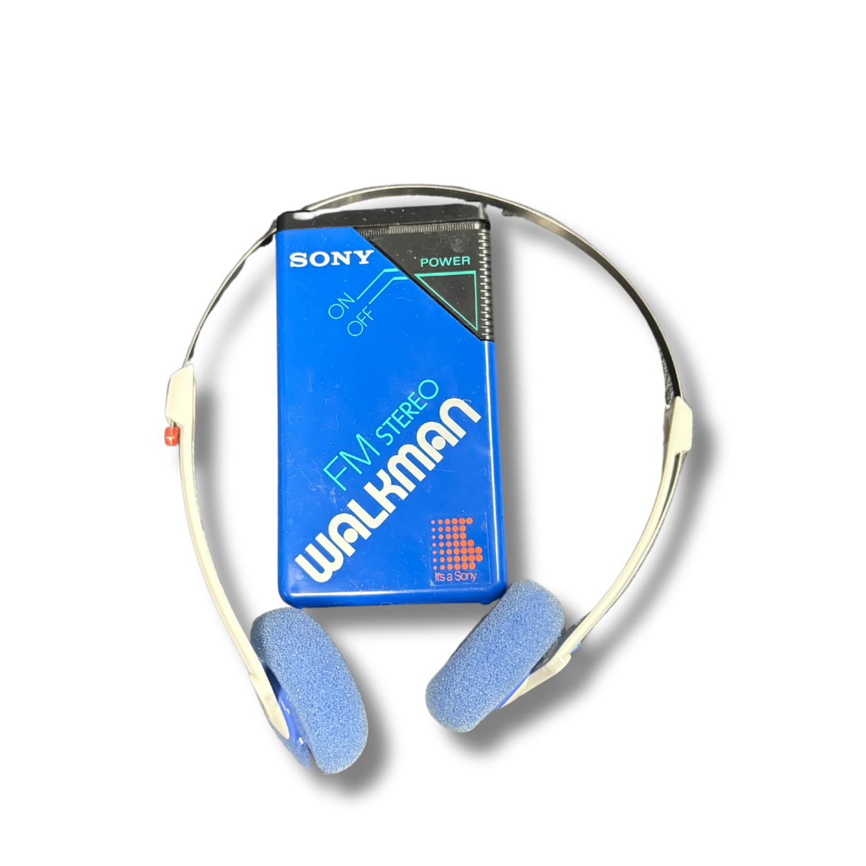 Vintage Sony Walkman SRF-20W FM Stereo - Blue with Belt Clip